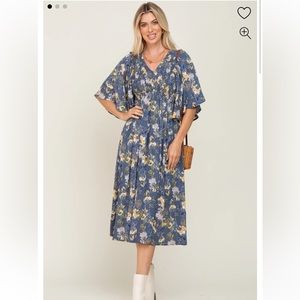 PINKBLUSH floral midi dress